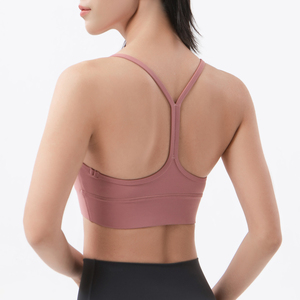 Soutien-gorge de sport Gym Crop Top High Impact pour les femmes <span class=keywords><strong>Fitness</strong></span> Sexy Off the Shoulder Halter Rembourré Yoga Bra - Product Image 3