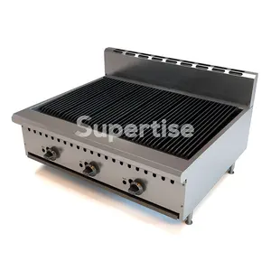 Masa üstü 2 3 6 8 brülör dumansız Charbroiler, ticari charbroiler, charbroiler ızgara volkanik kaya