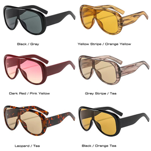 Lunettes de soleil rétro 2026 avec logo personnalisé, monture large pour homme, verres monobloc surdimensionnés UV400 pour femme - Product Image 4
