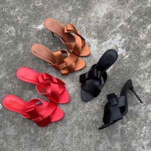 Da <span class=keywords><strong>donna</strong></span> <span class=keywords><strong>eleganti</strong></span> sandali con fiocco a punta aperta con tacco alto Design <span class=keywords><strong>Slip</strong></span>-<span class=keywords><strong>On</strong></span> per l'estate all'aperto - Product Image 1