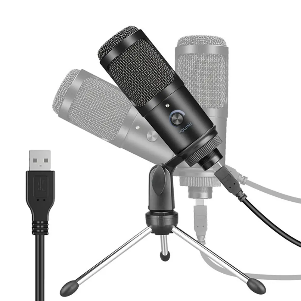 JAYETE En Métal USB Microphone D'enregistrement Condenseur Microphone Pour Ordinateur Portable MAC Windows Streaming Broadcast Studio Pied De Micro