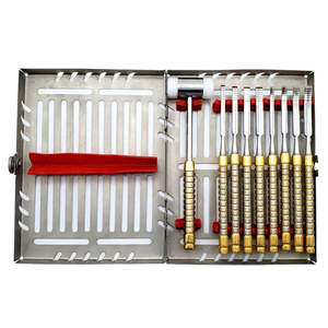 AISLING INTERNATIONAL Kit chirurgical manuel en acier inoxydable 9 pièces pour chirurgiens ophtalmologiques, outils de fendage osseux et d'implantation dentaire - Product Image 1