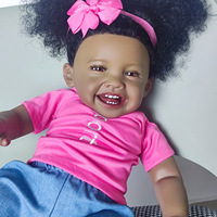 So Truly Touch Baby Vinyl-Gummi Babypuppe Lachende Dunkelhäutige Kleinkind-Mädchenpuppe Reborn Afroamerikanische Puppen