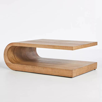 Table basse moderne en forme de U pour salon, mobilier de maison OEM, combinaison de tables basses en bois massif pour la maison