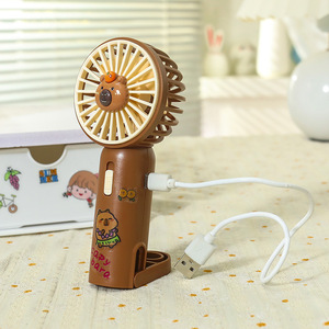 Mochi Portable Fan With Light 5W DC Motor Rechargeable Battery Handheld <b>Foldable</b> <b>Desk</b> Fan - Product Image 5