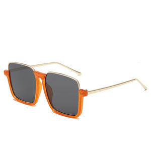 Gafas de sol extragrandes con bloqueo de luz azul para mujer, montura metálica, UV400, antirradiación, montura completa, lentes de PC tipo 3, gafas de sol. - Product Image 3