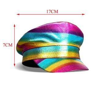 Sombrero de Capitán LGBTQ para Adultos, Arcoíris, Carnaval, Festival, Día <span class=keywords><strong>del</strong></span> Orgullo, Sombreros Rave, Burning Man, Mes <span class=keywords><strong>del</strong></span> Orgullo, Desfile, Accesorio para Disfraces de Fiesta - Product Image 3