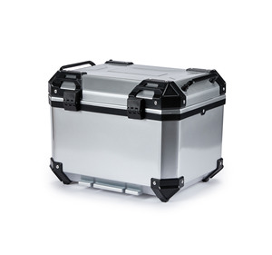 Caja Cuadrada de 45L con Respaldo, Forro y Pintura Plateada para Motocicleta, Directo de Fábrica - Product Image 3