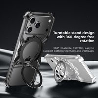 Coque magnétique à engrenages mécaniques pour iPhone 15 et 16, avec refroidissement par ventilation, trou de fixation de cordon dissimulé, résistante aux chocs et à l'usure