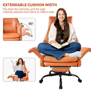 Neuankömmling Großer und großer PU-Leders itz Ergonomischer Lehnstuhl Executive Cross Legged <span class=keywords><strong>Office</strong></span> <span class=keywords><strong>Chair</strong></span> mit Cabrio-Armlehne - Product Image 3