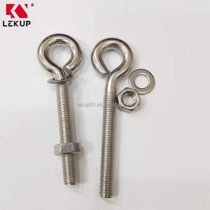 Perno de Ojo Sin Soldar de Acero Inoxidable, Perno de Elevación de Alto Pulido <span class=keywords><strong>con</strong></span> Placa y Tuercas, Pernos de Ojo Roscados Largos Sin Cierre - Product Image 1
