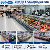 Vitrine Réfrigérée pour Viande Fraîche -1~5°C - Comptoir de Service Commercial pour Charcuterie - Réfrigérateur à Contrôle Numérique - Éclairage LED - Acier Inoxydable