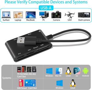 เครื่องอ่านการ์ดสมาร์ท CAC 6 พอร์ตอะแดปเตอร์ยูเอสบี ประเภท ดีโอดีสำหรับซิม/SD/TF/MS/M2/ID/IC การ์ด รองรับวินโดวส์/ลินุกซ์/ยูนิกซ์/แมคโอเอส เอ็กซ์ - Product Image 4