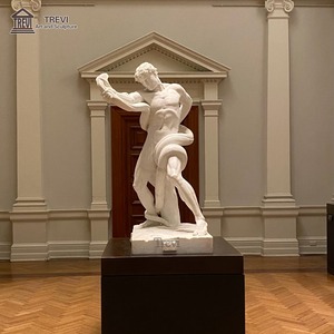 Statua Classica in Marmo Naturale, Scultura Greca di Uomo che Combatta con Serpente - Product Image 6