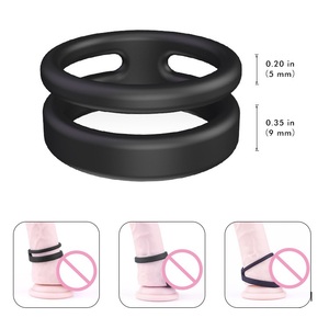 Anillo de pene doble de silicona para hombre y parejas, juguete sexual para mejorar la erección, más duro y más fuerte - Product Image 3