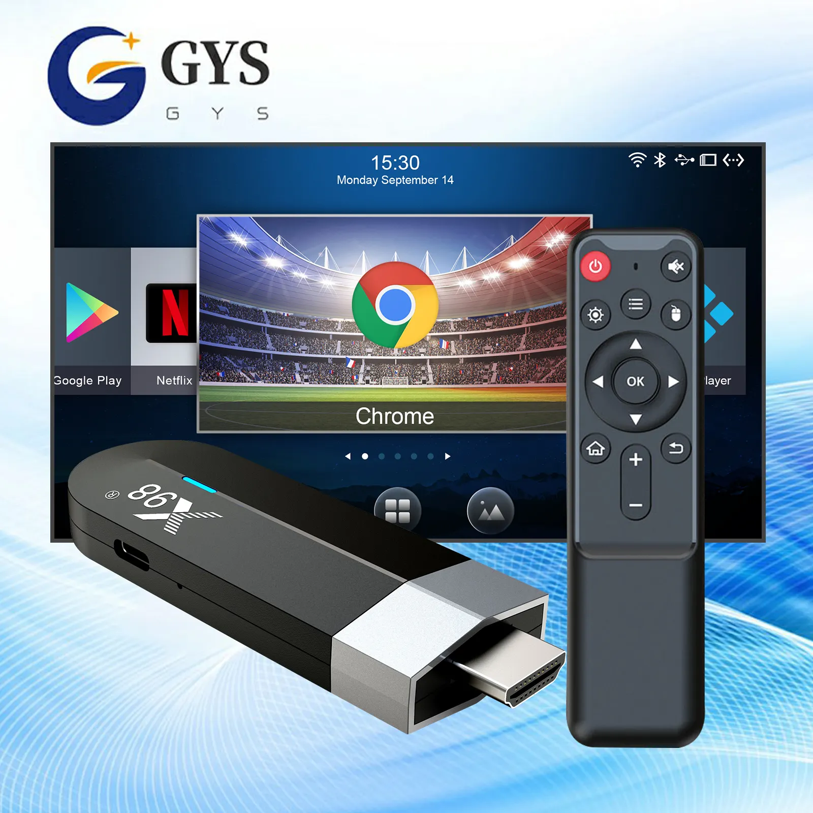 Firestick Android 11.0 Amlogic S905Y464ビット4GB RAM 2.4G 5G DUALWifiメディアプレーヤーミニTVスティックX98S500