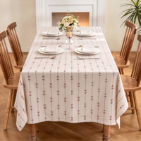 Nappe Rectangulaire Vintage à Rayures Verticales, Housse de Table Imprimée Douce pour la Maison, la Salle à Manger, les Banquets, la Décoration d'Hôtel, Taille Personnalisée OEM