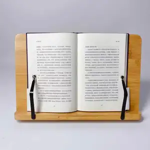 पढ़ने के लिए फ़ोल्ड करने योग्य एडजस्टेबल बांस की लकड़ी का कुकबुक रीडिंग बुक होल्डर एंड स्टैंड बुकएंड बुक स्टैंड