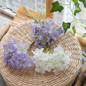 CallaFloral <b>Artificial</b> <b>Hydrangea</b> Branch White And Purple For Wedding Home Decoration - Product Image 1