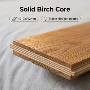 Suelo de Madera de Roble Europeo con Diseño de Ondas de Agua Anchas y Estrechas, 1910X192X14.5/1.2mm de Grosor, Elegante para Sala de Estar, Exterior o Sótano - Product Image 4