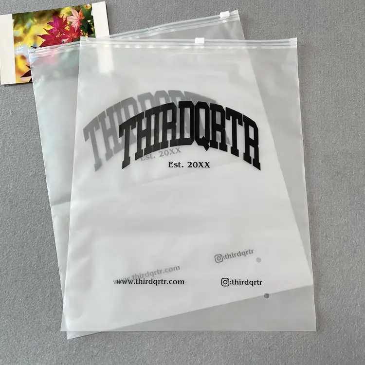 Sinh Thái Thân Thiện Túi Với Logo In Ấn Matte EVA May Túi Nhựa Trong Suốt Tùy Chỉnh Túi Cho Quần Áo