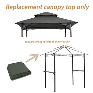 Double-Tiered Textile Contemporary BBQ <b>Tent</b> Roof Top Cover 8x5ft Replacement <b>Canopy</b> for Outdoor Furniture & Grill Gazebo Use - Product Image 2