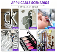 Usine Laser Découpe Coloré Miroir Acrylique 4*8 Pouces PS Conseil Lentille Feuille Argent Miroir Respectueux De L'environnement Feuille Entière