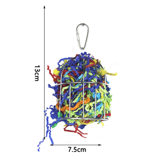 Stainless Steel Bird Foraging Chewing <strong>Parrot</strong> Cage for Macaw African <strong>Grey</strong> Cockatoo Cockatiel Hanging Shredded Paper Foraging <strong>Toy</strong> - Product Image 2