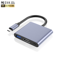 3in1 Type-c HUB USB C 4KHDMI PD USB3.0 Hub Usb pour la plupart des appareils Hub USB C hdmi Station d'accueil