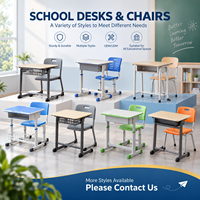 Ensemble bureau et chaise ergonomiques réglables en hauteur pour école internationale