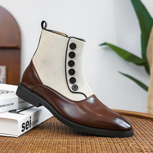 Stivali Chelsea da <span class=keywords><strong>uomo</strong></span>, fibbia con cerniera laterale, funzione antiscivolo, stile Western autunno inverno - Product Image 2