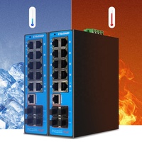 Switch de Red Industrial Gigabit de 14 Puertos 10/100/1000mbps, Montaje en Riel DIN, Entrada Dual DC, Switch No Administrado para Cámaras IP