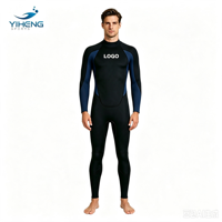 Combinaison de plongée en néoprène à manches longues pour homme, 2-3 mm, bleu noir, pour le surf, la plongée en apnée et la plongée sous-marine