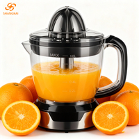 Presse-Agrumes Électrique 25W 1L Machine Extracteur de Jus Orange Citron Pichet Transparent 2 Cônes Électroménager