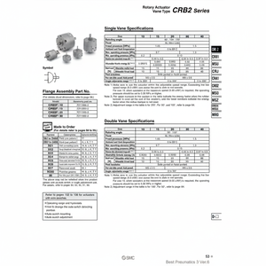 Capteur de mesure d'angle et de position linéaire d'actionneur rotatif CRB2FW15-180SZ pneumatique SMC - Product Image 1