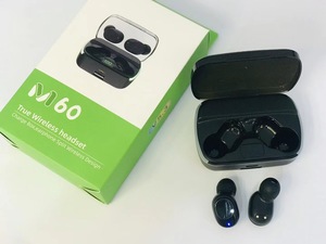 SNHALSAR หูฟังเล่นเกมรุ่น <span class=keywords><strong>M60</strong></span> TWS,หูฟัง HIFI ไร้สายสเตอริโอ True Mini หน้าจอ LED ปี Bt5.3 - Product Image 4