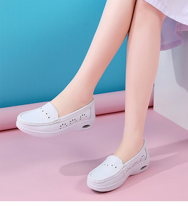 Nouvelles chaussures de travail médical pour femmes semelle en cuir épais respirant chaussures d'infirmière printemps unisexe PVC PU tissu semelles en cuir véritable - Product Image 2
