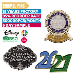 Personalized Anniversary Club Metal Gold Hard Soft Enamel Lapel Pin Custom Badge Hat Pins For Clothes Hat Collar