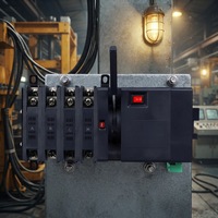 Interruptor de Transferencia Automática (ATS) de Doble Potencia, 16A 3P 63A, 2 Fases, Tipo PC, 230V, YCQ9, IP20, Tiempo de Transferencia <6ms, Transición Abierta