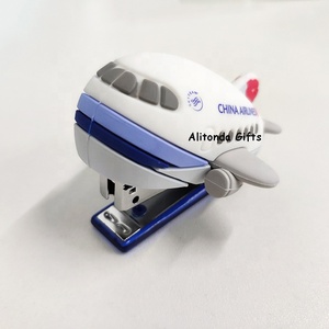 New creative plane shape mini stapler custom cartoon 3d figure design stapler for office company school promotional gifts