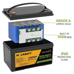 Batterie de stockage d'énergie au lithium LiFePO4 à décharge profonde 12V 24V 100Ah 200Ah 300Ah avec Bluetooth, pack solaire, en stock UE PL <span class=keywords><strong>UA</strong></span> - Product Image 3
