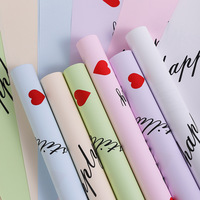 DLBZ Nouveauté Papier d'emballage pour fleurs jetable, écologique, imperméable, motif cœur, emballage pour fleuristes pour les fêtes