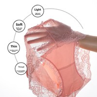 Culottes en polyester taille mi-haute à dentelle élégante, bord festonné, pour soirée romantique, marque privée