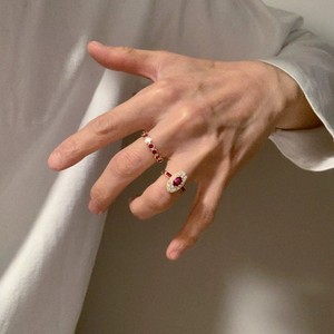 Anello di Lusso in Zircone <span class=keywords><strong>Rosso</strong></span> <span class=keywords><strong>Vino</strong></span> per Donne, Design Unico, Versatile, Anello Aperto - Product Image 1