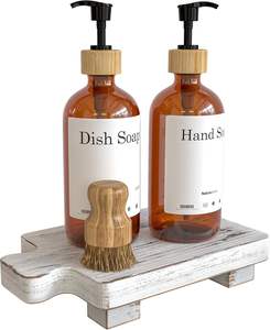 Plateaux de service en bois de bambou flottants modernes personnalisables avec pied en bois pour la maison ou la fête - Product Image 2