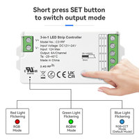 Bande LED à télécommande 2.4G trois-en-un compatible avec les versions RGB/RGBW/RGBCW C31RF avec interrupteur de commande mural