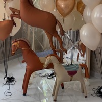 Ballons en aluminium 3D en forme de cheval de dessin animé blanc et marron Ballon noble pour décorations de fête d'anniversaire