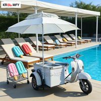 Chariots de conception mobiles d'occasion pour la vente de glaces, de nourriture italienne et de sucettes glacées, à poussée manuelle