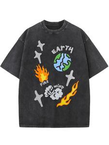 Camiseta de algodón de gran tamaño Unisex de inspiración vintage 2025, gráfico de sublimación, ropa de calle de verano, características comprimidas - Product Image 3