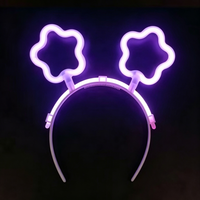Nouveau serre-tête lumineux LED néon, bandeau cheveux étoile cœur lune scintillant, accessoires pour cheveux pour concert, carnaval, soirée
